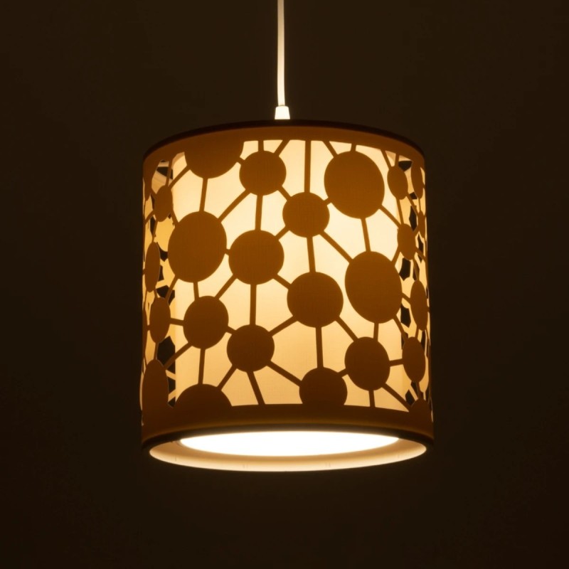 GloboStar® PETAL 203-0067 Μοντέρνο Κρεμαστό Φωτιστικό Καπέλο Μονόφωτο 1 x E27 IP20 Μπεζ Πλαστικό - Μ23.5 x Π23.5 x Υ76cm