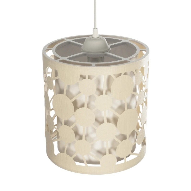 GloboStar® PETAL 203-0067 Μοντέρνο Κρεμαστό Φωτιστικό Καπέλο Μονόφωτο 1 x E27 IP20 Μπεζ Πλαστικό - Μ23.5 x Π23.5 x Υ76cm