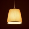GloboStar® CONEY 203-0073 Μοντέρνο Κρεμαστό Φωτιστικό Καπέλο Μονόφωτο 1 x E27 IP20 Καφέ Ύφασμα - Μ26 x Π26 x Υ25cm