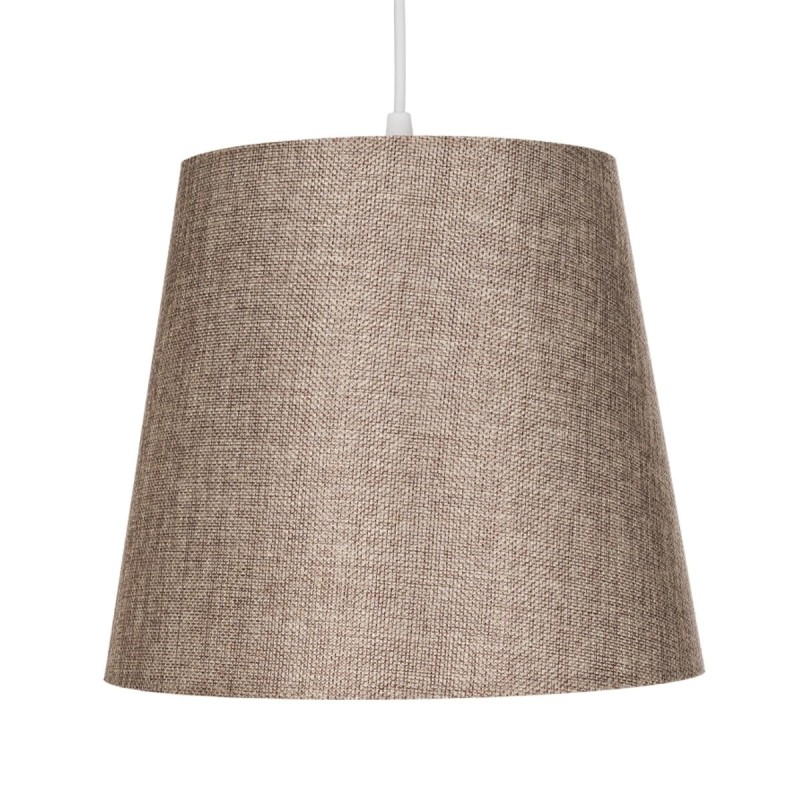 GloboStar® CONEY 203-0073 Μοντέρνο Κρεμαστό Φωτιστικό Καπέλο Μονόφωτο 1 x E27 IP20 Καφέ Ύφασμα - Μ26 x Π26 x Υ25cm