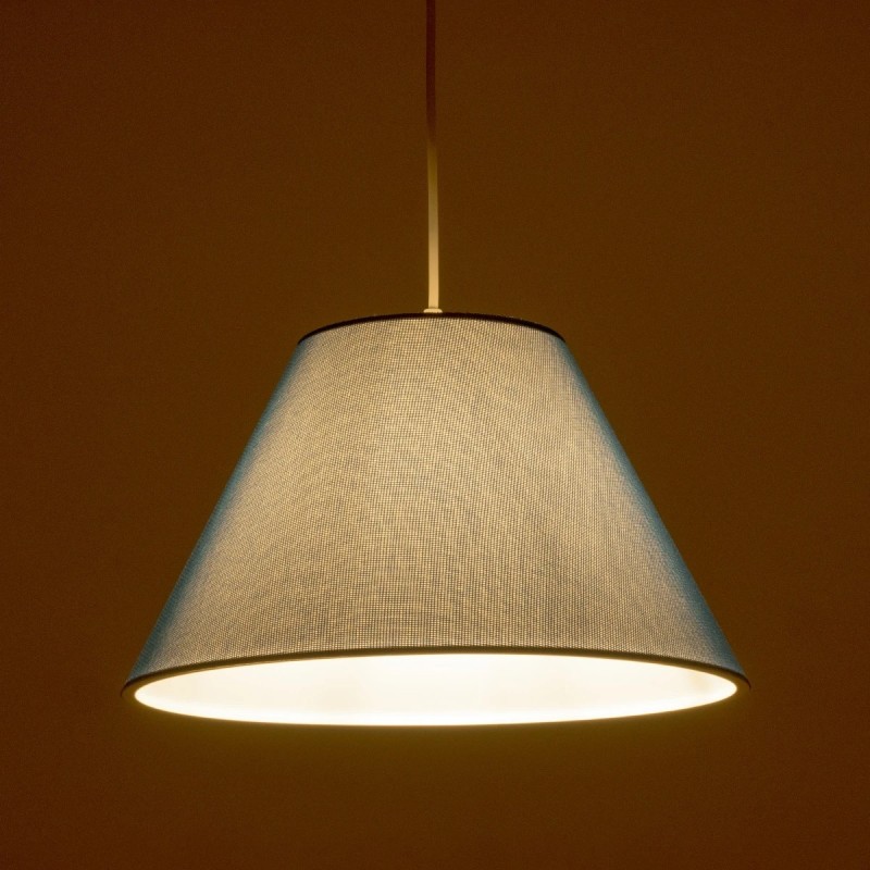 GloboStar® RIFT 203-0075 Μοντέρνο Κρεμαστό Φωτιστικό Καπέλο Μονόφωτο 1 x E27 IP20 Μπλε Ύφασμα - Μ35 x Π35 x Υ22.5cm