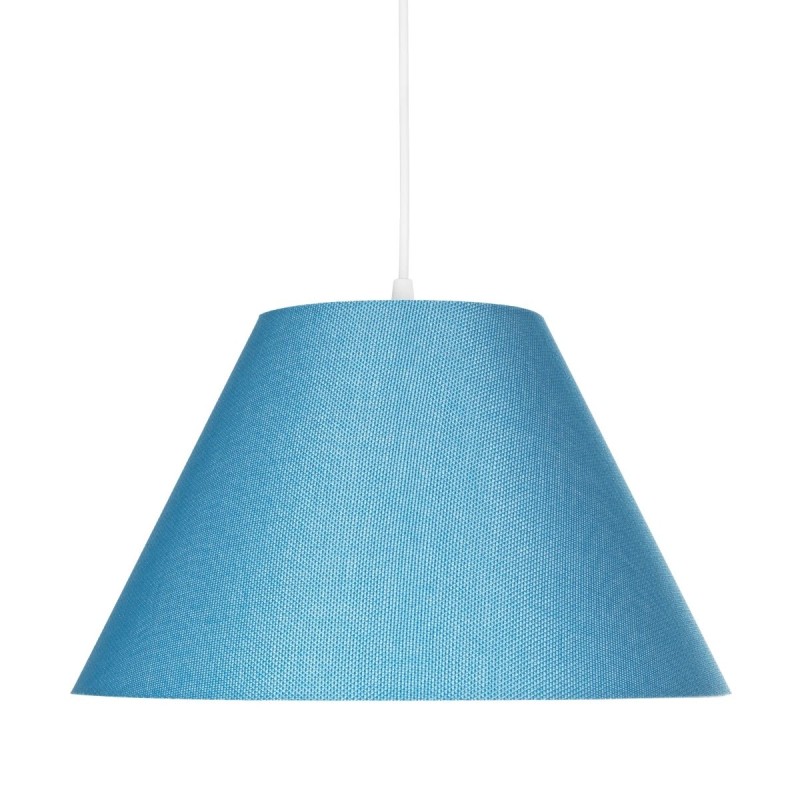 GloboStar® RIFT 203-0075 Μοντέρνο Κρεμαστό Φωτιστικό Καπέλο Μονόφωτο 1 x E27 IP20 Μπλε Ύφασμα - Μ35 x Π35 x Υ22.5cm