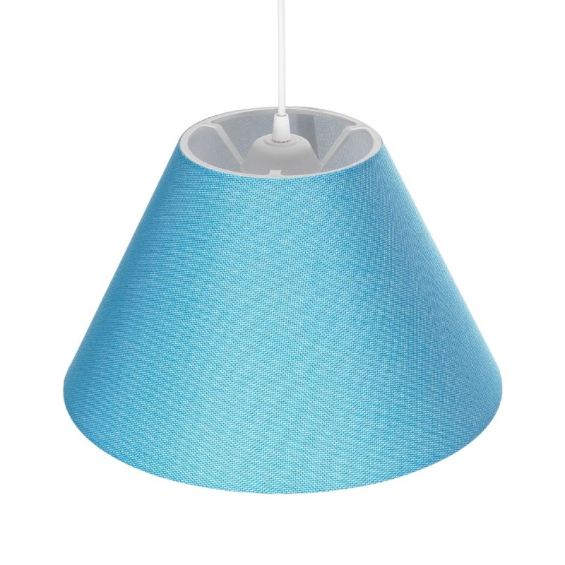 GloboStar® RIFT 203-0075 Μοντέρνο Κρεμαστό Φωτιστικό Καπέλο Μονόφωτο 1 x E27 IP20 Μπλε Ύφασμα - Μ35 x Π35 x Υ22.5cm