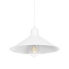 GloboStar® FERRO 203-0085 Μοντέρνο Κρεμαστό Φωτιστικό Καμπάνα Μονόφωτο 1 x E27 IP20 Λευκό Πλαστικό - Μ30 x Π30 x Υ15cm
