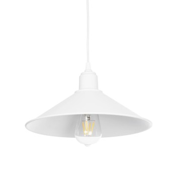 GLOBOSTAR® FERRO 203-0085 Μοντέρνο Κρεμαστό Φωτιστικό Οροφής με Ντουί 1 x E27 AC 220-240V IP20 - Λευκό - Μ30 x Π30 x Υ15cm