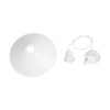 GloboStar® FERRO 203-0085 Μοντέρνο Κρεμαστό Φωτιστικό Καμπάνα Μονόφωτο 1 x E27 IP20 Λευκό Πλαστικό - Μ30 x Π30 x Υ15cm