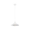 GloboStar® FERRO 203-0085 Μοντέρνο Κρεμαστό Φωτιστικό Καμπάνα Μονόφωτο 1 x E27 IP20 Λευκό Πλαστικό - Μ30 x Π30 x Υ15cm