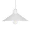 GloboStar® FERRO 203-0085 Μοντέρνο Κρεμαστό Φωτιστικό Καμπάνα Μονόφωτο 1 x E27 IP20 Λευκό Πλαστικό - Μ30 x Π30 x Υ15cm