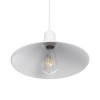 GloboStar® FERRO 203-0085 Μοντέρνο Κρεμαστό Φωτιστικό Καμπάνα Μονόφωτο 1 x E27 IP20 Λευκό Πλαστικό - Μ30 x Π30 x Υ15cm