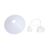 GloboStar® FERRO 203-0087 Μοντέρνο Κρεμαστό Φωτιστικό Καμπάνα Μονόφωτο 1 x E27 IP20 Λευκό Πλαστικό - Μ30 x Π30 x Υ15cm