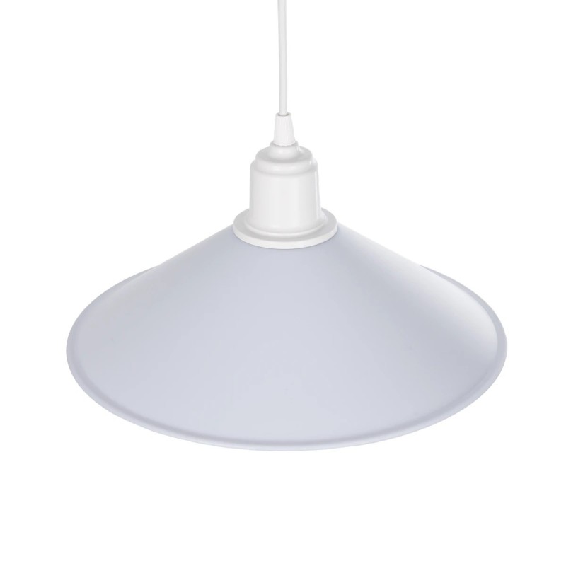 GloboStar® FERRO 203-0087 Μοντέρνο Κρεμαστό Φωτιστικό Καμπάνα Μονόφωτο 1 x E27 IP20 Λευκό Πλαστικό - Μ30 x Π30 x Υ15cm
