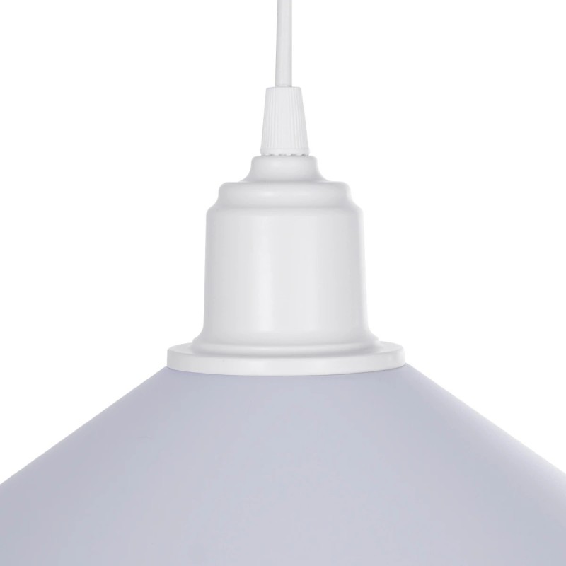 GloboStar® FERRO 203-0087 Μοντέρνο Κρεμαστό Φωτιστικό Καμπάνα Μονόφωτο 1 x E27 IP20 Λευκό Πλαστικό - Μ30 x Π30 x Υ15cm