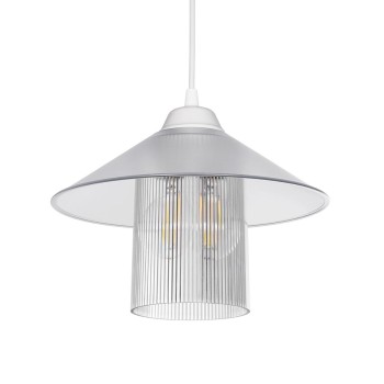 GLOBOSTAR® PROMO 203-0088 Μοντέρνο Κρεμαστό Φωτιστικό Οροφής με Ντουί 1 x E27 AC 220-240V IP20 - Λευκό - Μ25.5 x Π25.5 x Υ20cm