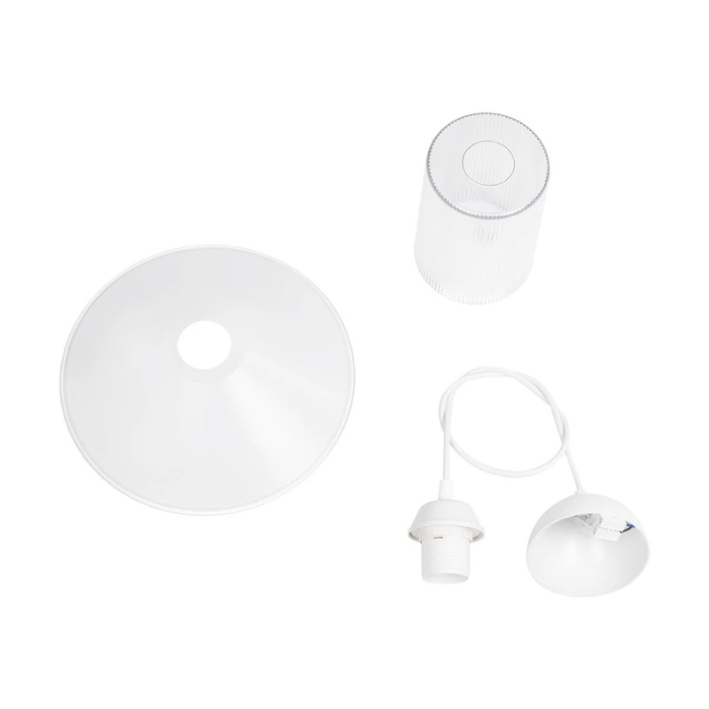 GloboStar® PROMO 203-0088 Μοντέρνο Κρεμαστό Φωτιστικό Καμπάνα Μονόφωτο 1 x E27 IP20 Λευκό Πλαστικό - Μ25.5 x Π25.5 x Υ20cm