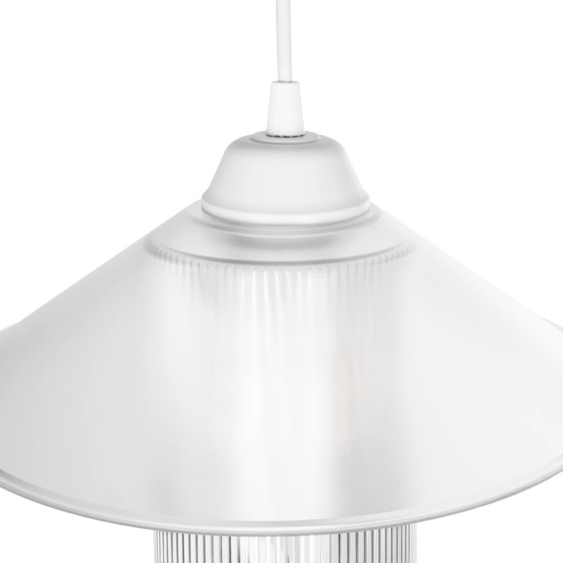 GloboStar® PROMO 203-0088 Μοντέρνο Κρεμαστό Φωτιστικό Καμπάνα Μονόφωτο 1 x E27 IP20 Λευκό Πλαστικό - Μ25.5 x Π25.5 x Υ20cm
