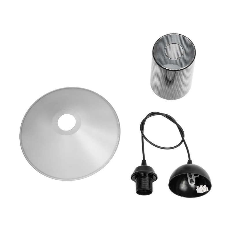 GloboStar® PROMO 203-0089 Μοντέρνο Κρεμαστό Φωτιστικό Καμπάνα Μονόφωτο 1 x E27 IP20 Μαύρο Πλαστικό - Μ25.5 x Π25.5 x Υ20cm