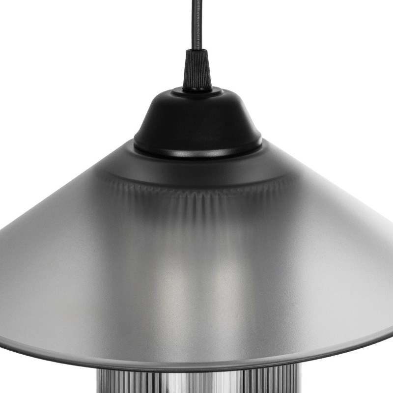 GloboStar® PROMO 203-0089 Μοντέρνο Κρεμαστό Φωτιστικό Καμπάνα Μονόφωτο 1 x E27 IP20 Μαύρο Πλαστικό - Μ25.5 x Π25.5 x Υ20cm