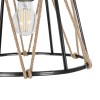GloboStar® JUTE 203-0090 Μοντέρνο Κρεμαστό Φωτιστικό Σχοινί Μονόφωτο 1 x E27 IP20 Μαύρο Μεταλλό με Μπεζ Σχοινί - Μ30 x Π30 x Υ23cm