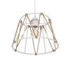 GloboStar® JUTE 203-0091 Μοντέρνο Κρεμαστό Φωτιστικό Σχοινί Μονόφωτο 1 x E27 IP20 Λευκό Μεταλλό με Μπεζ Σχοινί - Μ30 x Π30 x Υ23cm