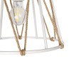 GloboStar® JUTE 203-0091 Μοντέρνο Κρεμαστό Φωτιστικό Σχοινί Μονόφωτο 1 x E27 IP20 Λευκό Μεταλλό με Μπεζ Σχοινί - Μ30 x Π30 x Υ23cm