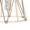 GloboStar® JUTE 203-0092 Μοντέρνο Κρεμαστό Φωτιστικό Σχοινί Μονόφωτο 1 x E27 IP20 Μπεζ Μεταλλό με Μπεζ Σχοινί - Μ30 x Π30 x Υ23cm