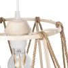 GloboStar® JUTE 203-0092 Μοντέρνο Κρεμαστό Φωτιστικό Σχοινί Μονόφωτο 1 x E27 IP20 Μπεζ Μεταλλό με Μπεζ Σχοινί - Μ30 x Π30 x Υ23cm