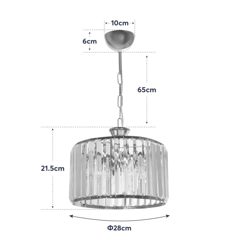GloboStar® GLAMOROUS 203-0094 Κλασικό Κρεμαστό Φωτιστικό Κρύσταλλα Τρίφωτο 3 x E27 IP20 Χρυσό Μεταλλό με Διάφανο Κρύσταλλο - Μ28 x Π28 x Υ21.5cm