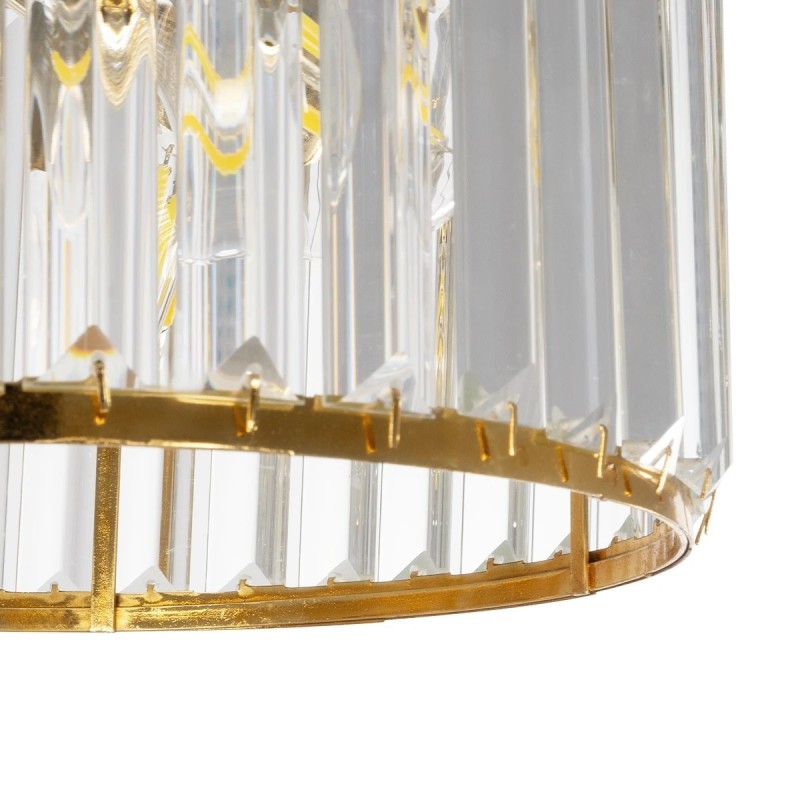 GloboStar® GLAMOROUS 203-0094 Κλασικό Κρεμαστό Φωτιστικό Κρύσταλλα Τρίφωτο 3 x E27 IP20 Χρυσό Μεταλλό με Διάφανο Κρύσταλλο - Μ28 x Π28 x Υ21.5cm