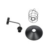 GloboStar® CAGE 203-0096 Vintage Επιτοίχιο Φωτιστικό Απλίκα Μονόφωτο 1 x E27 IP20 Μαύρο Μέταλλο - M22 x Π28 x Υ35cm