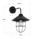 GloboStar® CAGE 203-0096 Vintage Επιτοίχιο Φωτιστικό Απλίκα Μονόφωτο 1 x E27 IP20 Μαύρο Μέταλλο - M22 x Π28 x Υ35cm