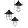 GloboStar® CAGE 203-0097 Vintage Κρεμαστό Φωτιστικό Καμπάνα Τρίφωτο 3 x E27 IP20 Μαύρο Μέταλλο - Μ30 x Π30 x Υ80cm
