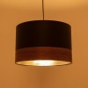 GloboStar® ZYKLUS 203-0101 Μοντέρνο Κρεμαστό Φωτιστικό Καπέλο Μονόφωτο 1 x E27 IP20 Μαύρο Ύφασμα με Καρυδί Ξύλο - Μ36 x Π36 x Υ25cm