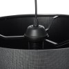 GloboStar® ZYKLUS 203-0101 Μοντέρνο Κρεμαστό Φωτιστικό Καπέλο Μονόφωτο 1 x E27 IP20 Μαύρο Ύφασμα με Καρυδί Ξύλο - Μ36 x Π36 x Υ25cm