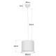 GloboStar® BLAZE 203-0107 Μοντέρνο Κρεμαστό Φωτιστικό Καπέλο Μονόφωτο 1 x E27 IP20 Μπεζ Ύφασμα - Μ22 x Π22 x Υ20cm