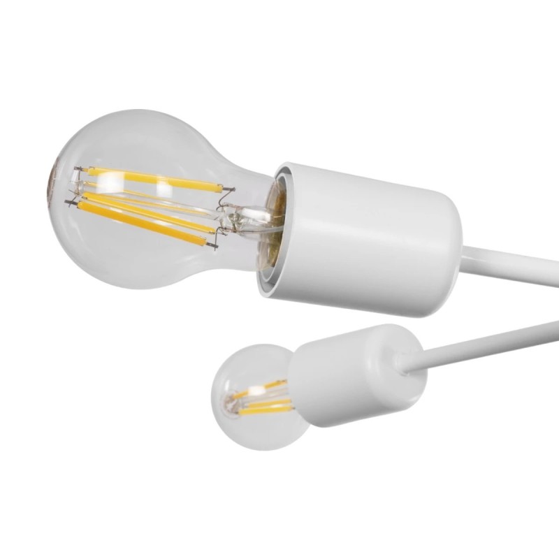 GloboStar® SPIDI 203-0113 Μοντέρνο Φωτιστικό Οροφής Πλέγμα Πολύφωτο 6 x E27 IP20 Λευκό Μέταλλο - Μ61 x Π61 x Υ37cm