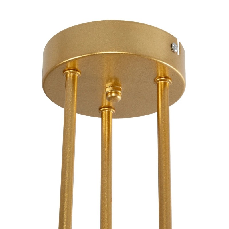 GloboStar® SPIDI 203-0114 Μοντέρνο Φωτιστικό Οροφής Πλέγμα Πολύφωτο 6 x E27 IP20 Ροζ Χρυσό Μέταλλο - Μ61 x Π61 x Υ37cm