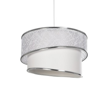 GLOBOSTAR® SONIA 203-0115 Μοντέρνο Κρεμαστό Φωτιστικό Οροφής με Ντουί 1 x E27 AC 220-240V IP20 - Λευκό & Ασημί - Μ30 x Π30 x Υ24cm