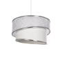 GLOBOSTAR® SONIA 203-0115 Μοντέρνο Κρεμαστό Φωτιστικό Οροφής με Ντουί 1 x E27 AC 220-240V IP20 - Λευκό & Ασημί - Μ30 x Π30 x Υ24cm