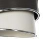 GloboStar® SONIA 203-0116 Μοντέρνο Κρεμαστό Φωτιστικό Καπέλο Μονόφωτο 1 x E27 IP20 Σκούρο Γκρι & Λευκό Ύφασμα με Ασημί Λεπτομέρεια - Μ30 x Π30 x Υ90 cm