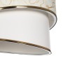 GloboStar® SONIA 203-0117 Μοντέρνο Κρεμαστό Φωτιστικό Καπέλο Μονόφωτο 1 x E27 IP20 Λευκό Ύφασμα με Χρυσή Λεπτομέρεια - Μ30 x Π30 x Υ90 cm