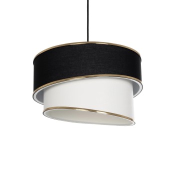 GLOBOSTAR® SONIA 203-0120 Μοντέρνο Κρεμαστό Φωτιστικό Οροφής με Ντουί 1 x E27 AC 220-240V IP20 - Μαύρο & Λευκό - Μ30 x Π30 x Υ24cm