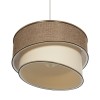 GloboStar® SONIA 203-0121 Μοντέρνο Κρεμαστό Φωτιστικό Καπέλο Μονόφωτο 1 x E27 IP20 Σκούρο Μπεζ & Μπεζ Ύφασμα με Χρυσή Λεπτομέρεια - Μ30 x Π30 x Υ90 cm