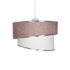 GloboStar® SONIA 203-0122 Μοντέρνο Κρεμαστό Φωτιστικό Καπέλο Μονόφωτο 1 x E27 IP20 Ροζ & Λευκό Ύφασμα με Ασημί Λεπτομέρεια - Μ30 x Π30 x Υ90 cm