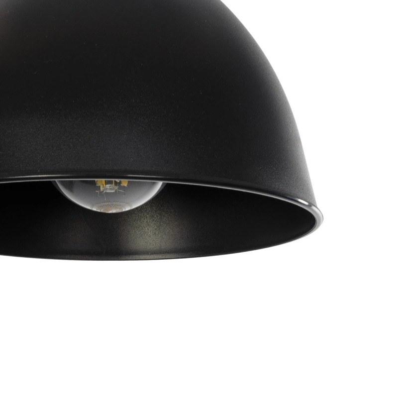 GloboStar® RADE 203-0124 Μοντέρνο Κρεμαστό Φωτιστικό Καμπάνα Μονόφωτο 1 x E27 IP20 Μαύρο με Χρυσό Πλαστικό - Μ17.5 x Π17.5 x Υ56cm