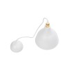 GloboStar® RADE 203-0125 Μοντέρνο Κρεμαστό Φωτιστικό Καμπάνα Μονόφωτο 1 x E27 IP20 Λευκό με Χρυσό Πλαστικό - Μ17.5 x Π17.5 x Υ56cm
