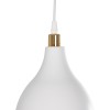 GloboStar® RADE 203-0125 Μοντέρνο Κρεμαστό Φωτιστικό Καμπάνα Μονόφωτο 1 x E27 IP20 Λευκό με Χρυσό Πλαστικό - Μ17.5 x Π17.5 x Υ56cm