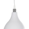 GloboStar® RADE 203-0126 Μοντέρνο Κρεμαστό Φωτιστικό Καμπάνα Μονόφωτο 1 x E27 IP20 Λευκό με Ασημί Πλαστικό - Μ17.5 x Π17.5 x Υ56cm