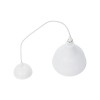 GloboStar® RADE 203-0126 Μοντέρνο Κρεμαστό Φωτιστικό Καμπάνα Μονόφωτο 1 x E27 IP20 Λευκό με Ασημί Πλαστικό - Μ17.5 x Π17.5 x Υ56cm