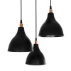 GloboStar® RADE 203-0127 Vintage Κρεμαστό Φωτιστικό Καμπάνα Τρίφωτο 3 x E27 IP20 Μαύρο Πλαστικό - Μ40 x Π40 x Υ80cm