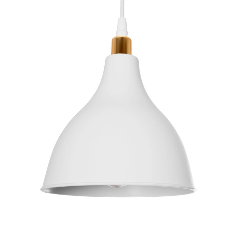 GloboStar® RADE 203-0128 Vintage Κρεμαστό Φωτιστικό Καμπάνα Τρίφωτο 3 x E27 IP20 Λευκό Πλαστικό - Μ40 x Π40 x Υ80cm